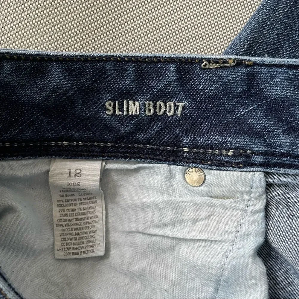 American Eagle Slim Boot Denim Boot Cut Jeans Women’s Size 12 Long